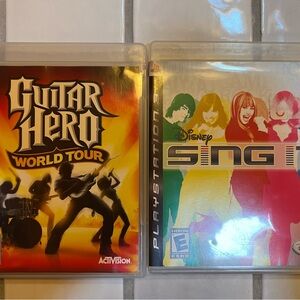 Sony Black guitar hero, and Disney sing it Video Games Collection